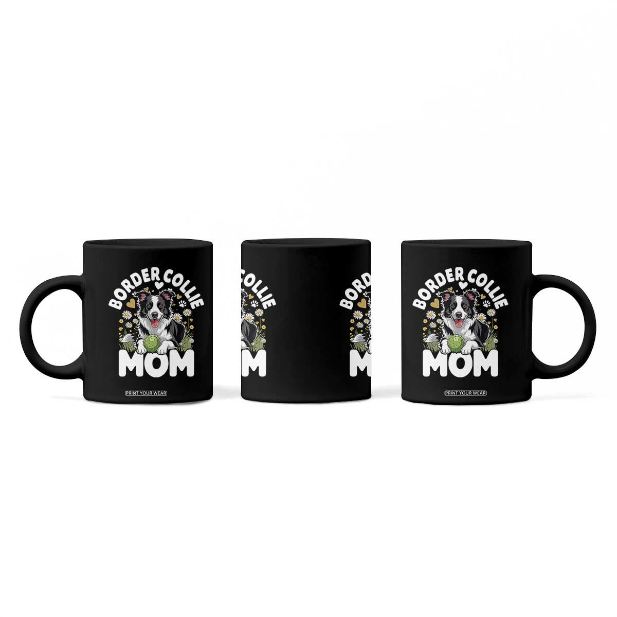 Cute Border Collie Mom Coffee Mug Flower Floral Dog Lover Gift TS12 Print Your Wear