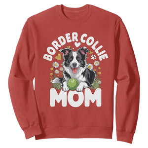 Cute Border Collie Mom Sweatshirt Flower Floral Dog Lover Gift TS12 Red Print Your Wear