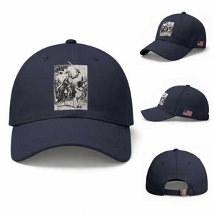 Funny Medieval Knight Border Collie Rider Baseball Cap Renaissance Fantasy Dog Lover Gift TS12 Baseball Cap Universal Fit Navy Print Your Wear