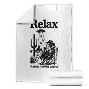 Funny Border Collie UFO Sheep Farmer Throw Blanket Relax Nothing Is Under Control Alien Dog Lover Gift TS12 White Print Your Wear