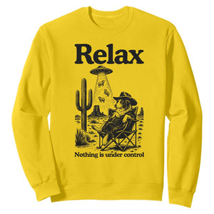 Funny Border Collie UFO Sheep Farmer Sweatshirt Relax Nothing Is Under Control Alien Dog Lover Gift TS12 Daisy Print Your Wear