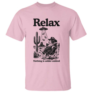 Funny Border Collie UFO Sheep Farmer T Shirt Relax Nothing Is Under Control Alien Dog Lover Gift TS12 Light Pink Print Your Wear