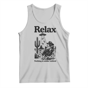 Funny Border Collie UFO Sheep Farmer Tank Top Relax Nothing Is Under Control Alien Dog Lover Gift TS12 Ash Print Your Wear