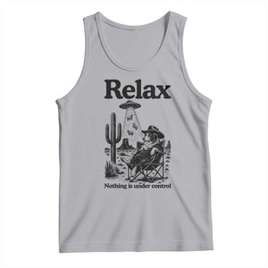 Funny Border Collie UFO Sheep Farmer Tank Top Relax Nothing Is Under Control Alien Dog Lover Gift TS12 Athletic Heather Print Your Wear