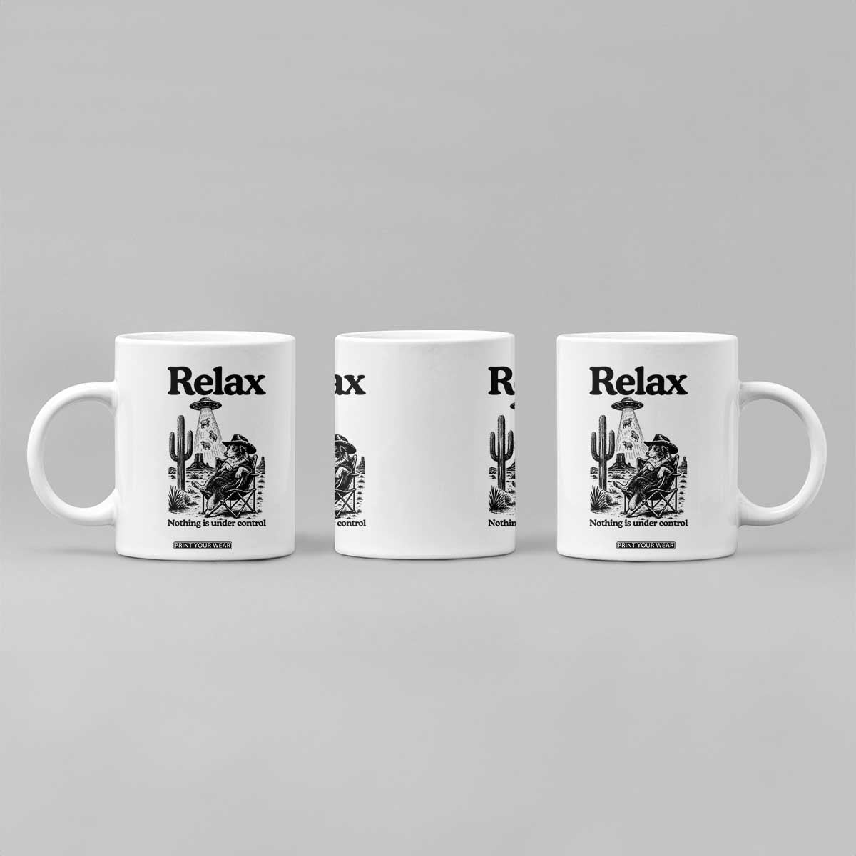 Funny Border Collie UFO Sheep Farmer Coffee Mug Relax Nothing Is Under Control Alien Dog Lover Gift TS12 Print Your Wear