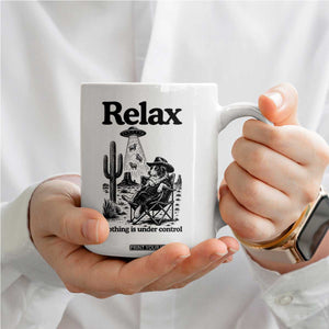 Funny Border Collie UFO Sheep Farmer Coffee Mug Relax Nothing Is Under Control Alien Dog Lover Gift TS12 Print Your Wear