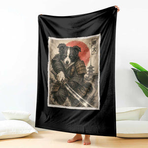 Japanese Border Collie Samurai Warrior Throw Blanket Vintage Ukiyoe Dog Lover TS12 Print Your Wear