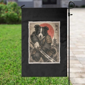 Japanese Border Collie Samurai Warrior Garden Flag Vintage Ukiyoe Dog Lover TS12 Print Your Wear