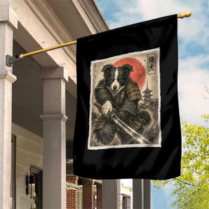 Japanese Border Collie Samurai Warrior Garden Flag Vintage Ukiyoe Dog Lover TS12 Print Your Wear