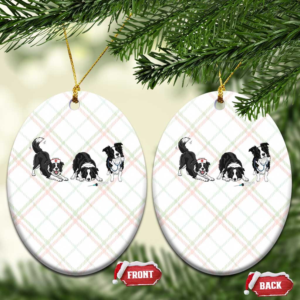 Funny Border Collie Nurse Vet Tech Ceramic Ornament Dog Lover Medical Worker Gift TS12 Print Your Wear
