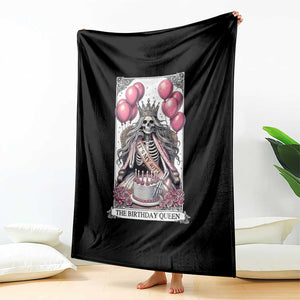 Funny 40th Birthday Queen Tarot Card Throw Blanket Gothic Skeleton Dark Humor Gift TS12 Print Your Wear