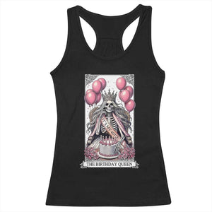 Funny 40th Birthday Queen Tarot Card Racerback Tank Top Gothic Skeleton Dark Humor Gift TS12 Black Print Your Wear