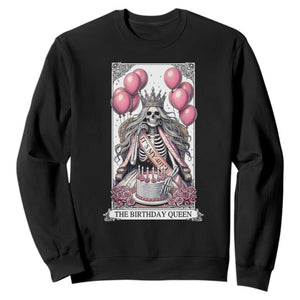 Funny 40th Birthday Queen Tarot Card Sweatshirt Gothic Skeleton Dark Humor Gift TS12 Black Print Your Wear