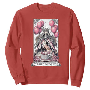 Funny 40th Birthday Queen Tarot Card Sweatshirt Gothic Skeleton Dark Humor Gift TS12 Red Print Your Wear