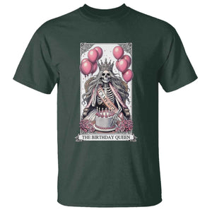 Funny 40th Birthday Queen Tarot Card T Shirt Gothic Skeleton Dark Humor Gift TS12 Dark Forest Green Print Your Wear