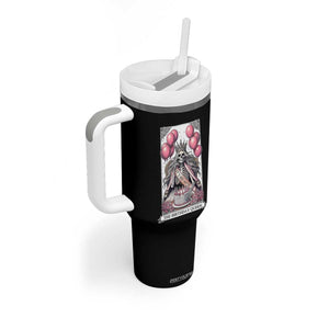 Funny 40th Birthday Queen Tarot Card Tumbler With Handle Gothic Skeleton Dark Humor Gift TS12 Print Your Wear