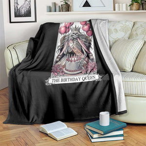 Funny 20th Birthday Queen Tarot Card Throw Blanket Gothic Skeleton Dark Humor Gift TS12 Print Your Wear