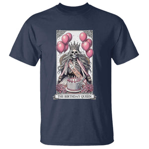 Funny 20th Birthday Queen Tarot Card T Shirt Gothic Skeleton Dark Humor Gift TS12 Navy Print Your Wear