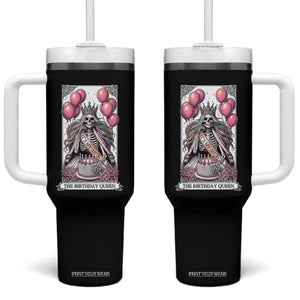 Funny 20th Birthday Queen Tarot Card Tumbler With Handle Gothic Skeleton Dark Humor Gift TS12 One Size: 40 oz Black Print Your Wear