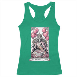 Funny 25th Birthday Queen Tarot Card Racerback Tank Top Gothic Skeleton Dark Humor Gift TS12 Irish Green Print Your Wear