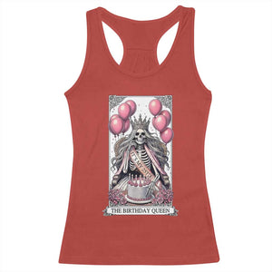 Funny 25th Birthday Queen Tarot Card Racerback Tank Top Gothic Skeleton Dark Humor Gift TS12 Red Print Your Wear