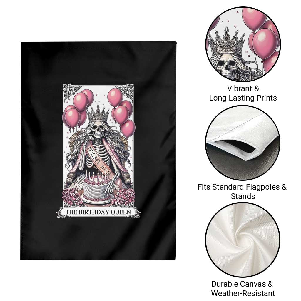 Funny 30th Birthday Queen Tarot Card Garden Flag Gothic Skeleton Dark Humor Gift TS12 Print Your Wear