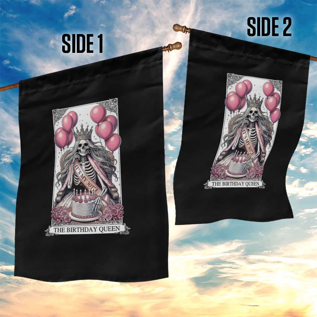 Funny 30th Birthday Queen Tarot Card Garden Flag Gothic Skeleton Dark Humor Gift TS12 Print Your Wear