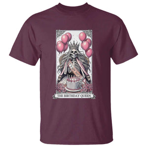 Funny 30th Birthday Queen Tarot Card T Shirt Gothic Skeleton Dark Humor Gift TS12 Maroon Print Your Wear
