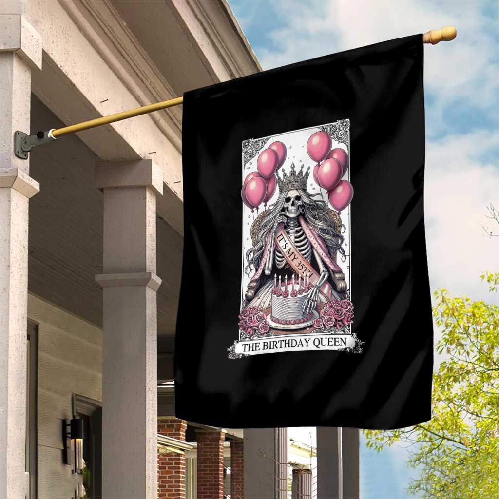 Funny 35th Birthday Queen Tarot Card Garden Flag Gothic Skeleton Dark Humor Gift TS12 Print Your Wear