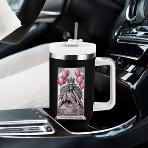 Funny 35th Birthday Queen Tarot Card Tumbler With Handle Gothic Skeleton Dark Humor Gift TS12 Print Your Wear