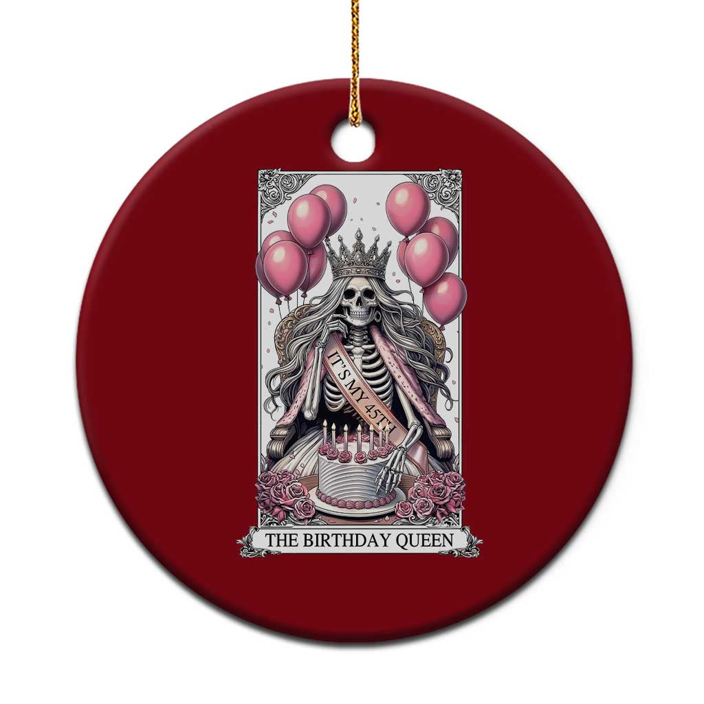 Funny 45th Birthday Queen Tarot Card Ceramic Ornament Gothic Skeleton Dark Humor Gift TS12 1pc Red Print Your Wear