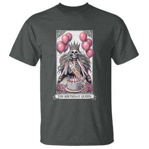 Funny 45th Birthday Queen Tarot Card T Shirt Gothic Skeleton Dark Humor Gift TS12 Dark Heather Print Your Wear