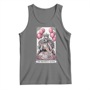 Funny 45th Birthday Queen Tarot Card Tank Top Gothic Skeleton Dark Humor Gift TS12 Black Heather Print Your Wear