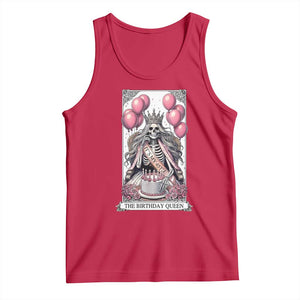 Funny 45th Birthday Queen Tarot Card Tank Top Gothic Skeleton Dark Humor Gift TS12 Red Print Your Wear
