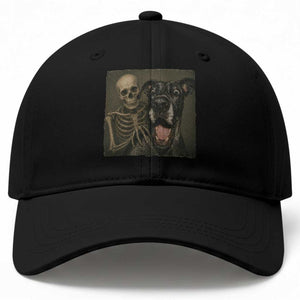 Funny Skeleton Selfie With Great Dane Baseball Cap Halloween Spooky Dog Lover Gift TS12 Print Your Wear