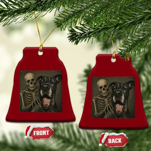 Funny Skeleton Selfie With Great Dane Ceramic Ornament Halloween Spooky Dog Lover Gift TS12 Print Your Wear