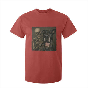 Funny Skeleton Selfie With Great Dane T Shirt For Kid Halloween Spooky Dog Lover Gift TS12 Red Print Your Wear