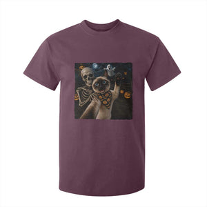 Funny Skeleton Selfie Siamese Cat T Shirt For Kid Halloween Spooky Cat Lover Gift TS12 Maroon Print Your Wear