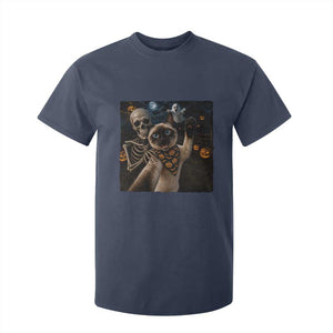 Funny Skeleton Selfie Siamese Cat T Shirt For Kid Halloween Spooky Cat Lover Gift TS12 Navy Print Your Wear