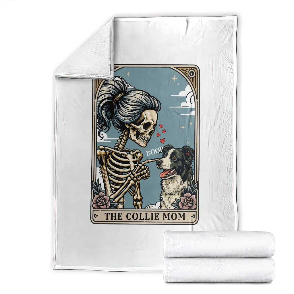 Border Collie Mom Skeleton Tarot Card Throw Blanket Boop Sheepdog Dog Lover Gift TS12 White Print Your Wear