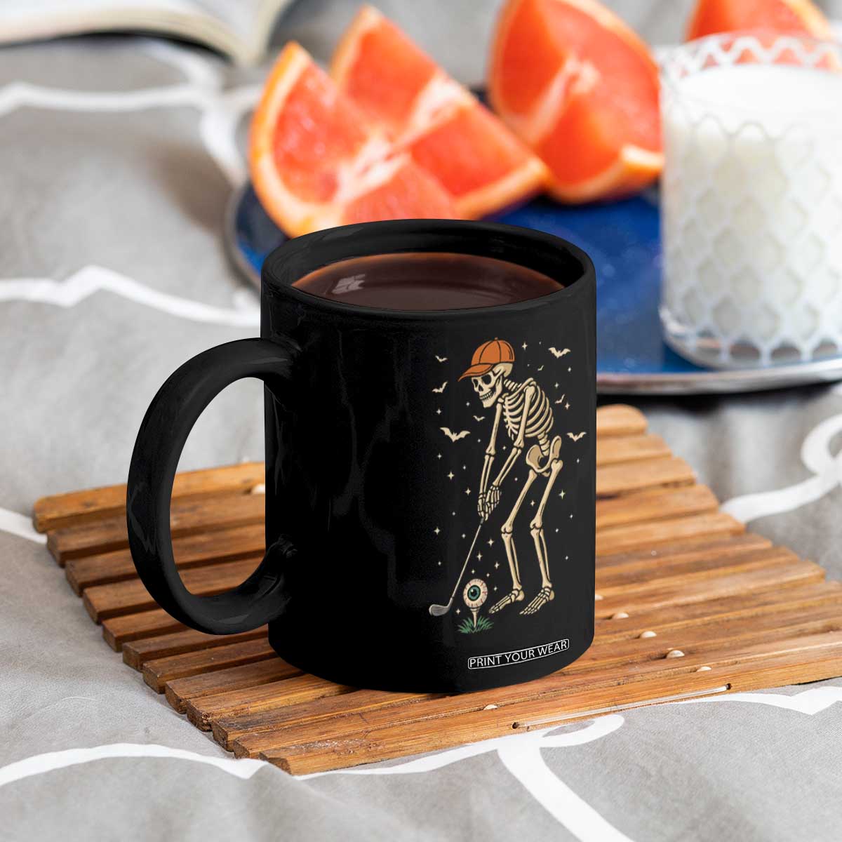Halloween Skeleton Golfer Coffee Mug Funny Golf Lover Gift TS12 Print Your Wear