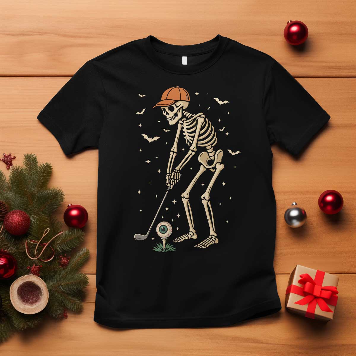 Halloween Skeleton Golfer T Shirt Funny Golf Lover Gift TS12 Black Print Your Wear