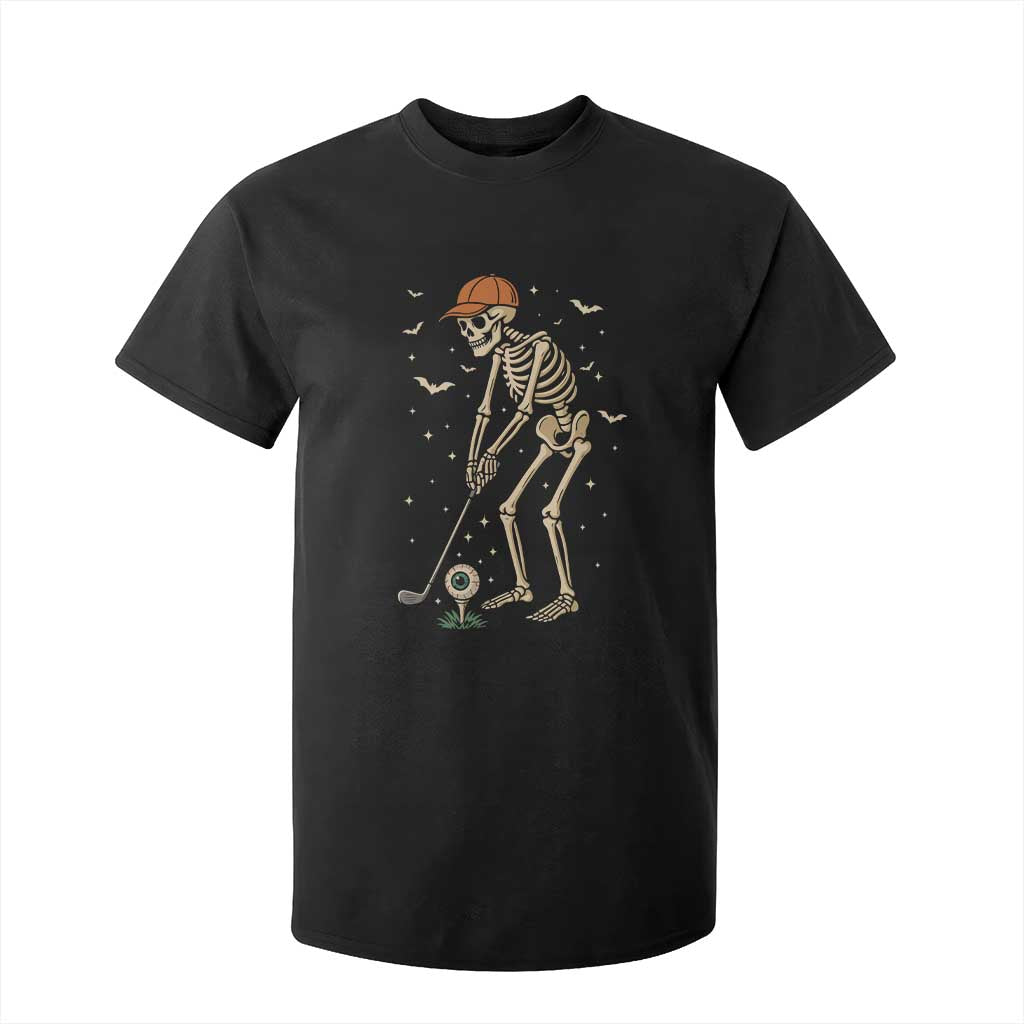 Halloween Skeleton Golfer T Shirt For Kid Funny Golf Lover Gift TS12 Black Print Your Wear