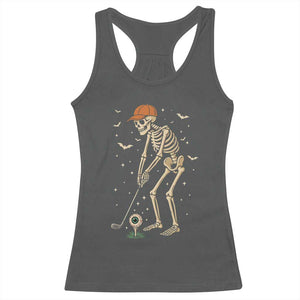 Halloween Skeleton Golfer Racerback Tank Top Funny Golf Lover Gift TS12 Dark Heather Print Your Wear