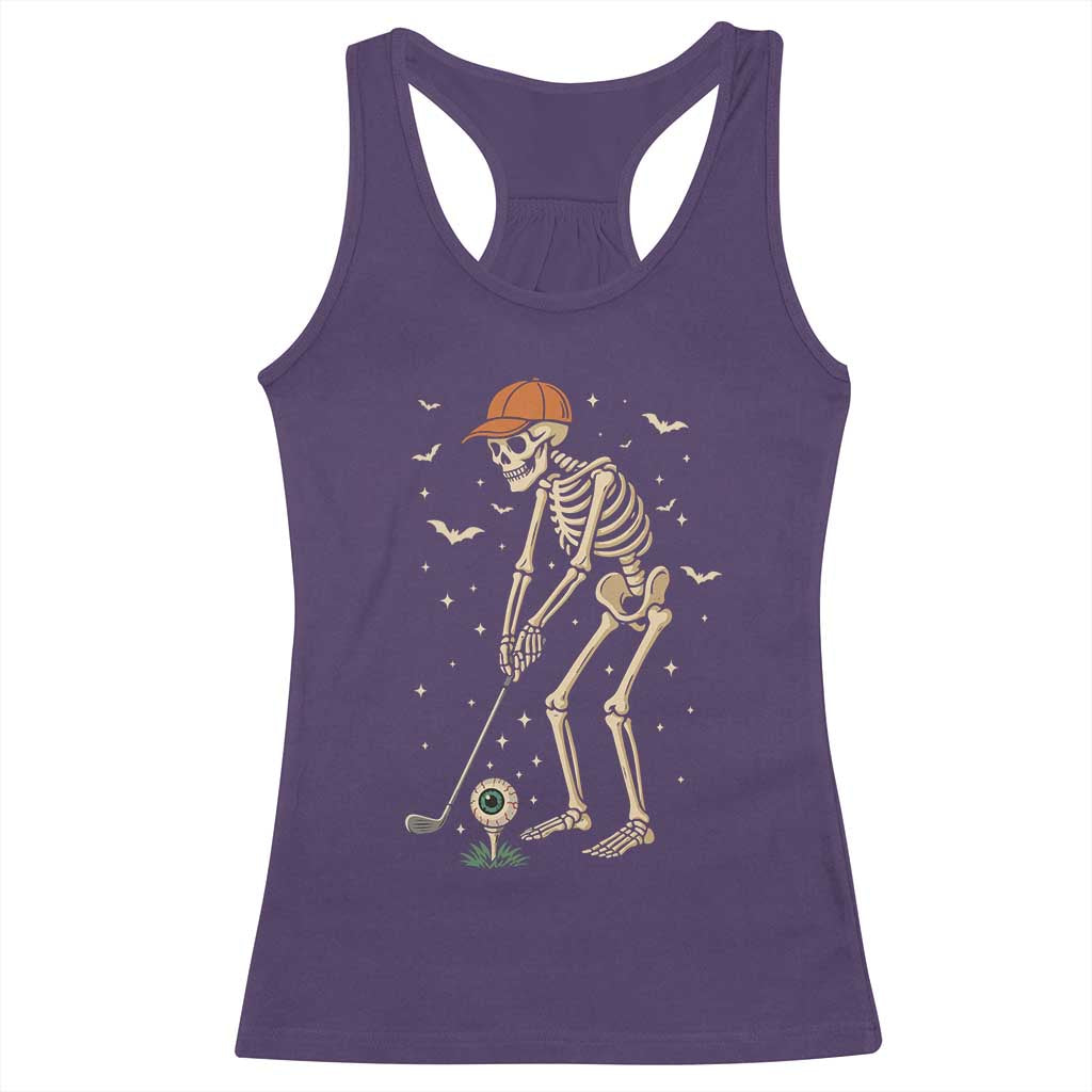 Halloween Skeleton Golfer Racerback Tank Top Funny Golf Lover Gift TS12 Purple Print Your Wear