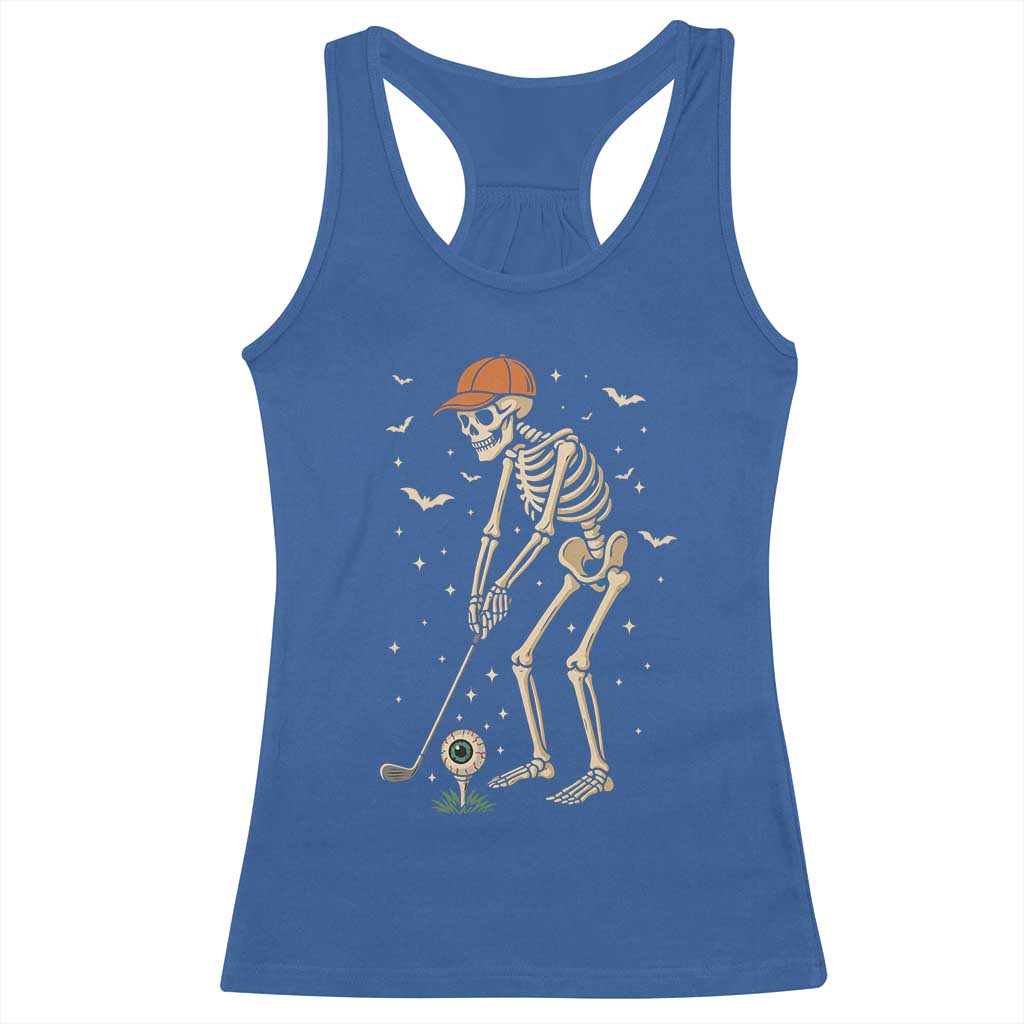 Halloween Skeleton Golfer Racerback Tank Top Funny Golf Lover Gift TS12 Royal Blue Print Your Wear