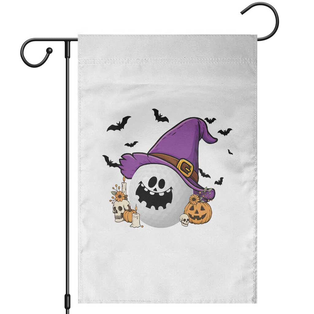 Halloween Golfer Gift Garden Flag Creepy Golf Ball With Witch Hat TS12 White Print Your Wear