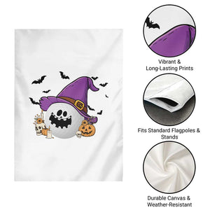 Halloween Golfer Gift Garden Flag Creepy Golf Ball With Witch Hat TS12 Print Your Wear