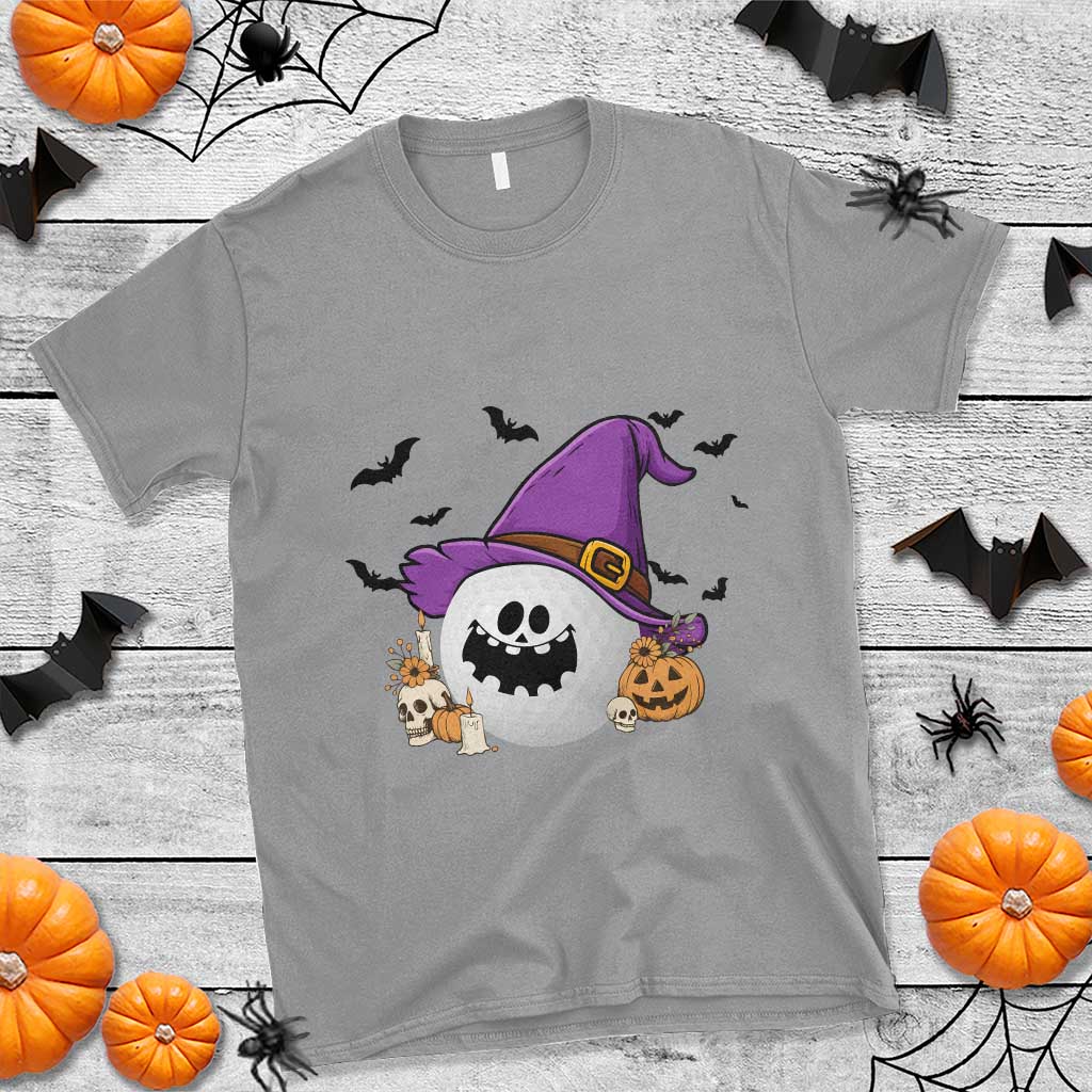 Halloween Golfer Gift T Shirt Creepy Golf Ball With Witch Hat TS12 Sport Gray Print Your Wear
