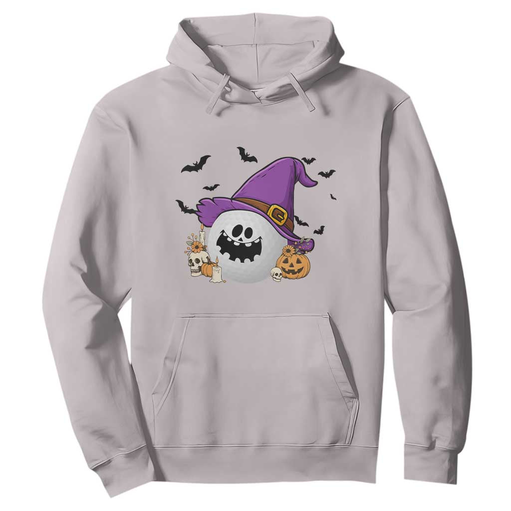 Halloween Golfer Gift Hoodie Creepy Golf Ball With Witch Hat TS12 Ice Gray Print Your Wear
